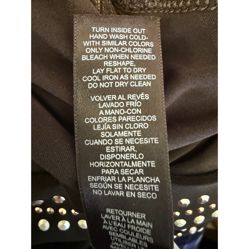 White House Black Market Black Dress Silver & Gold Beaded Size Medium - Picture 6 of 6